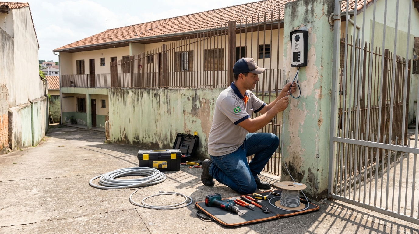 Instalação de Porteiro Eletrônico no Parque Alvorada, Suzano‑SP